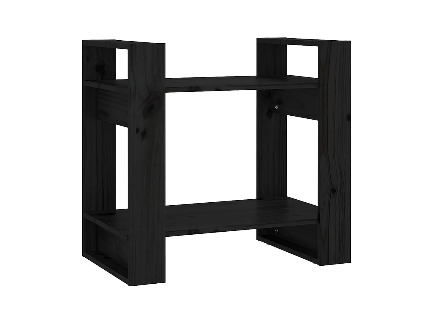 Troyle  Boekenkast/kamerscherm 60x35x57 cm massief grenenhout zwart