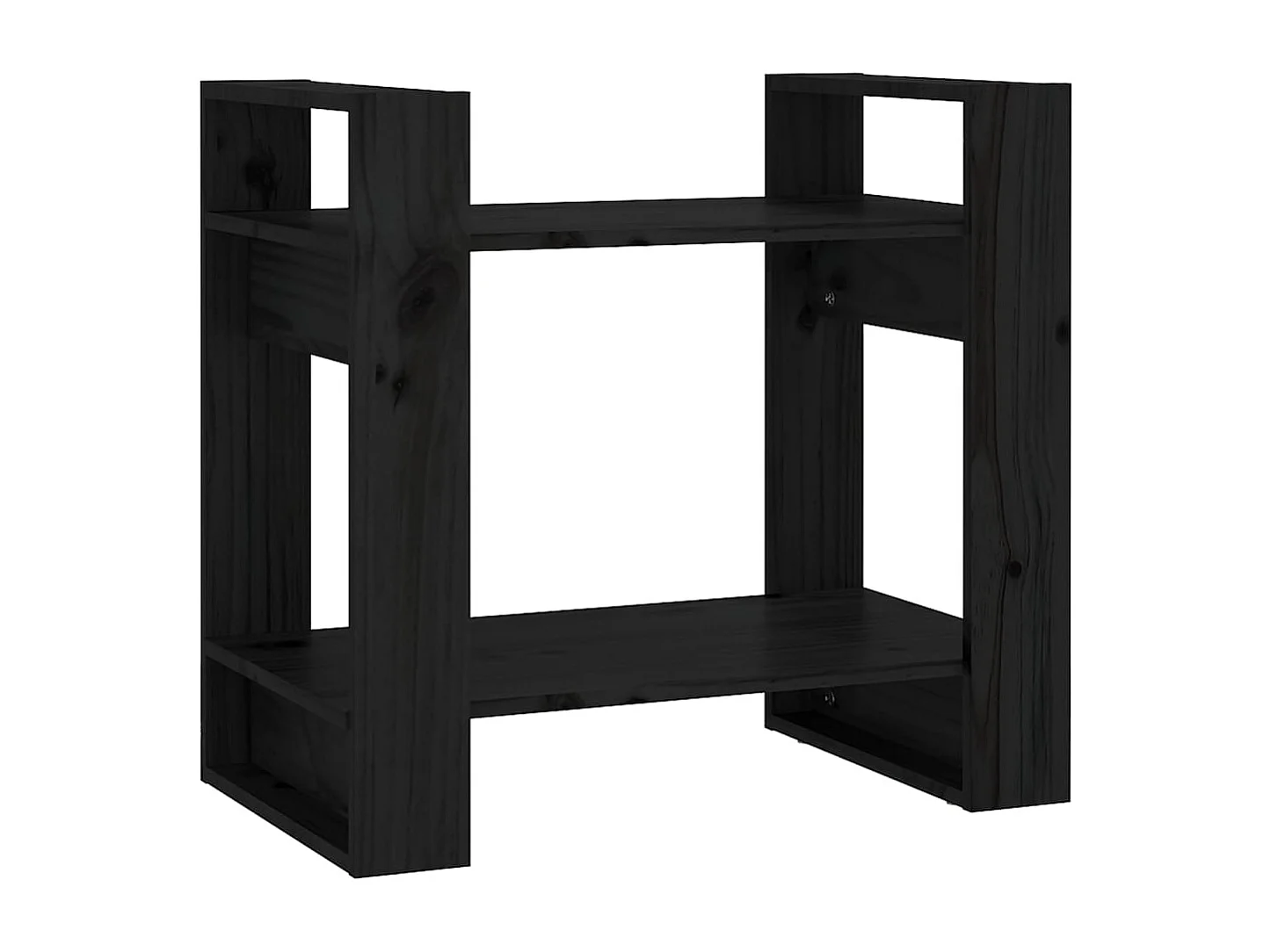 Troyle  Bibliothèque/Séparateur de pièce Noir 60x35x57 cm Pin massif