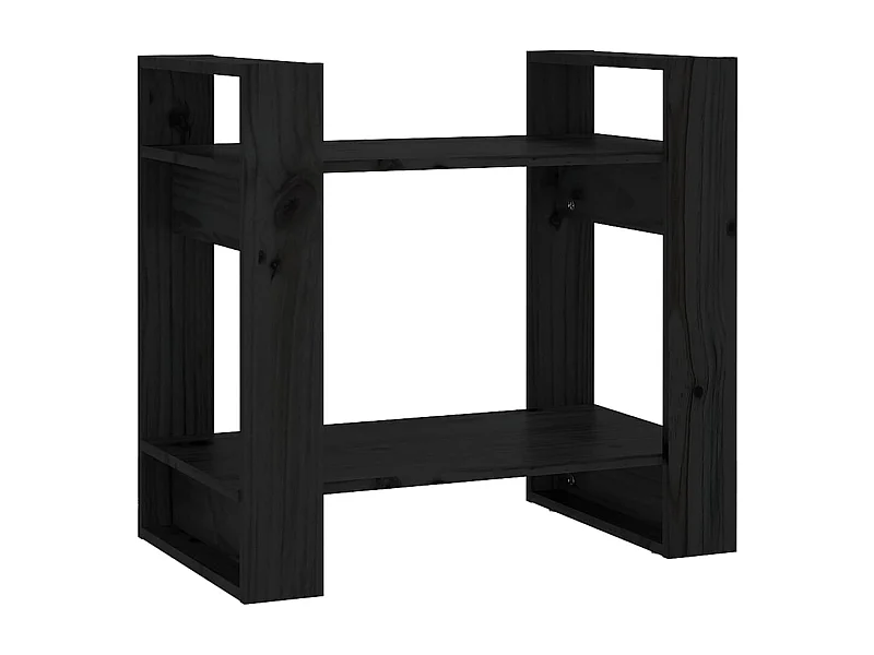 Troyle  Bibliothèque/Séparateur de pièce Noir 60x35x57 cm Pin massif