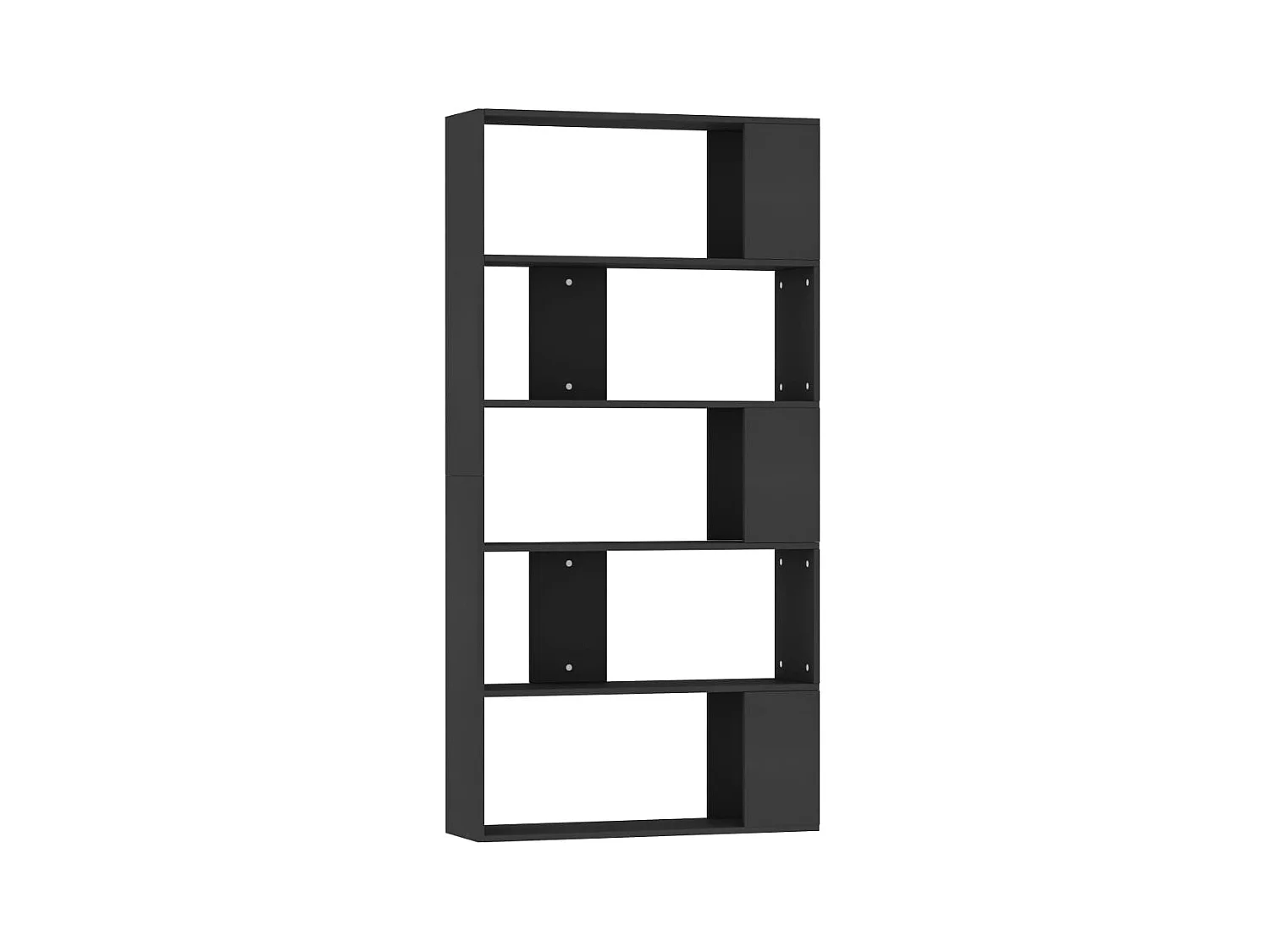 Adrik  Boekenkast/kamerscherm 80x24x159 cm bewerkt hout zwart