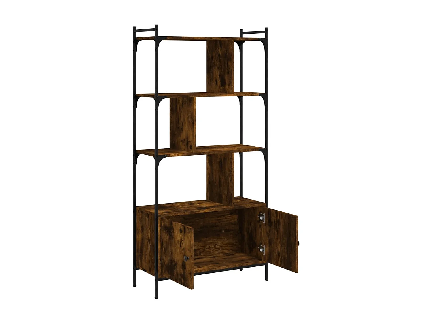 Vilan  Bibliothèque avec portes chêne fumé 76,5x30x154,5 cm