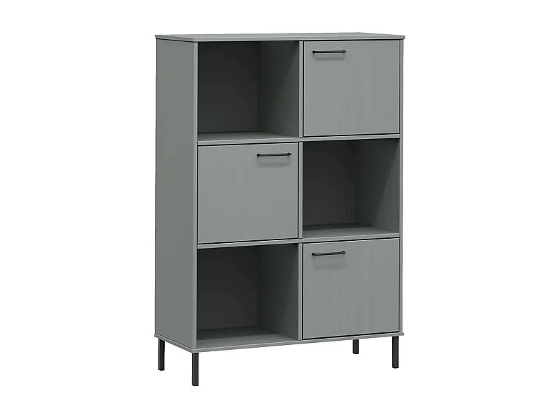 Nilvar  Bibliothèque avec pieds en métal Gris 90x35x128,5 cm Bois OSLO