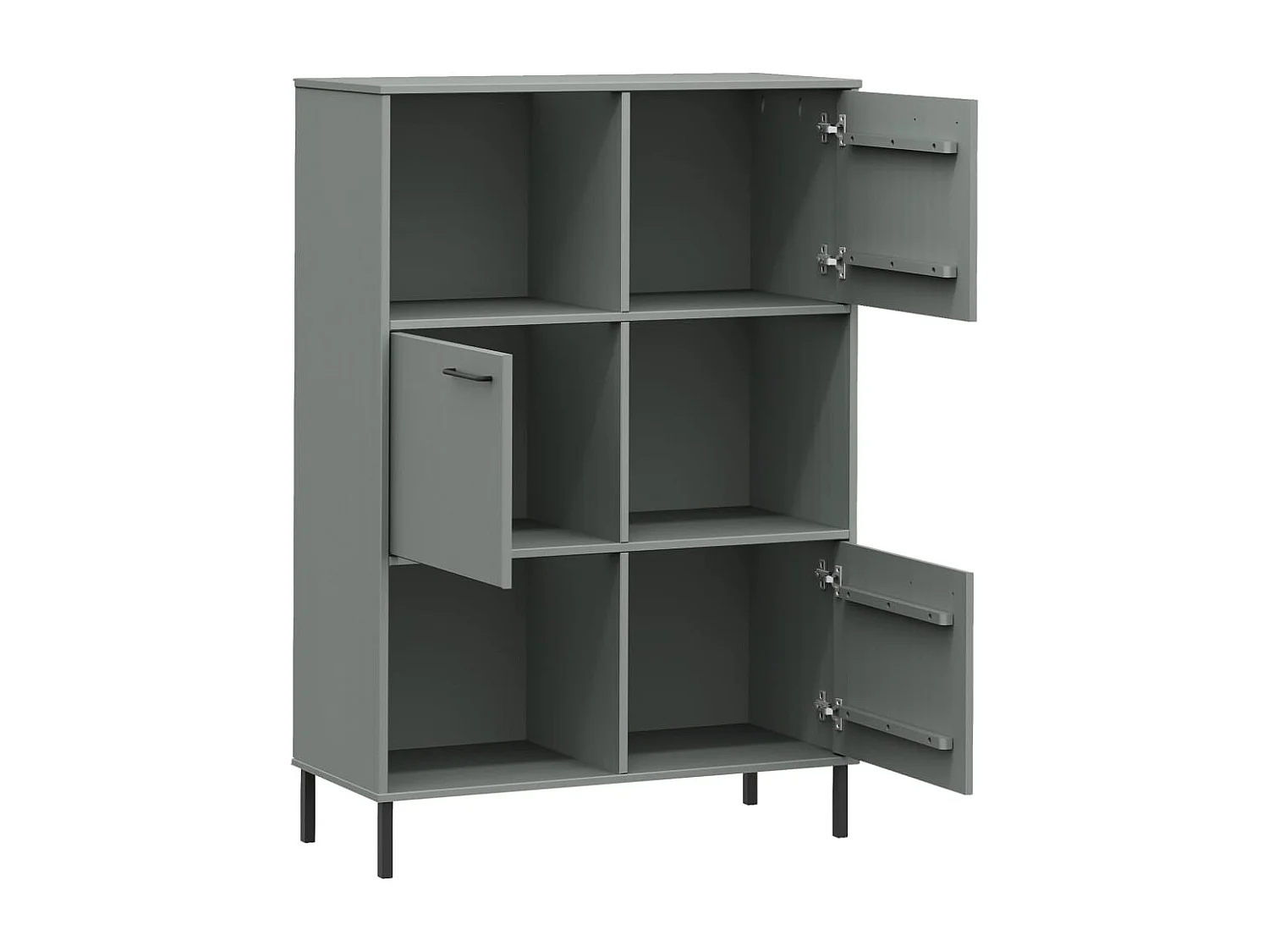 Nilvar  Bibliothèque avec pieds en métal Gris 90x35x128,5 cm Bois OSLO