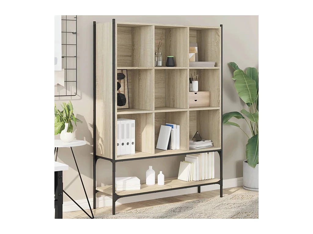 Assen  Boekenkast 102x30x141,5 cm bewerkt hout sonoma eikenkleurig