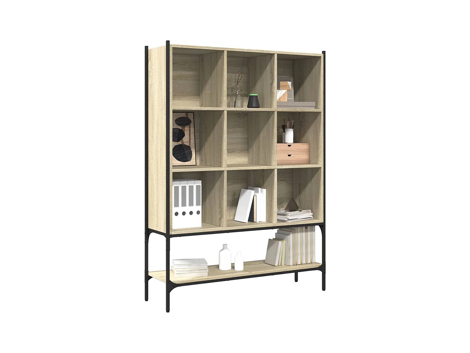 Assen  Boekenkast 102x30x141,5 cm bewerkt hout sonoma eikenkleurig