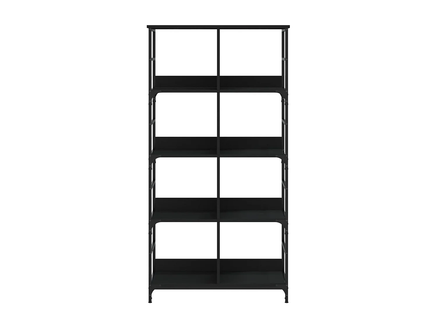 Keith  Bibliothèque noir 78,5x33x153 cm bois d'ingénierie