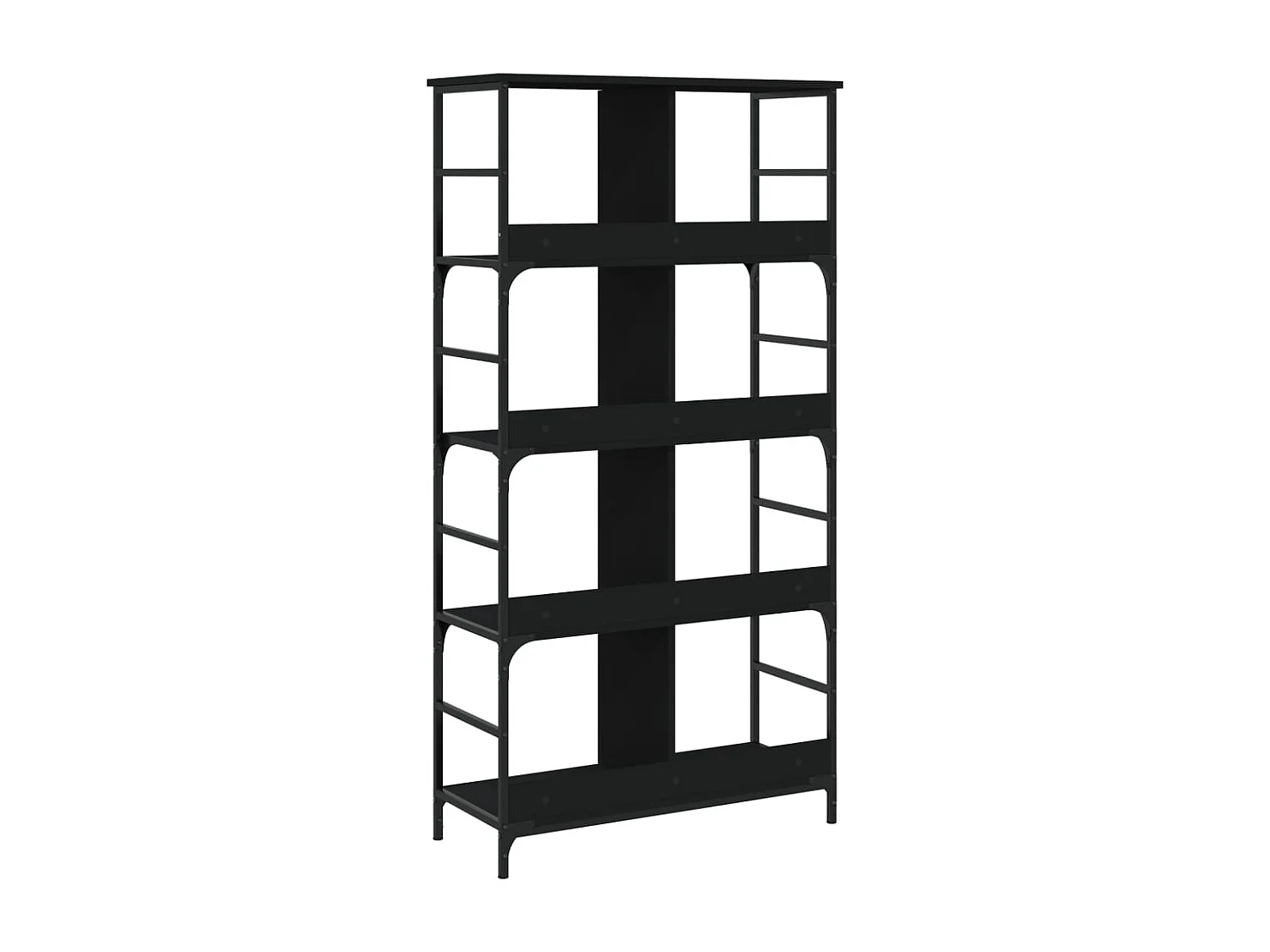 Keith  Bibliothèque noir 78,5x33x153 cm bois d'ingénierie