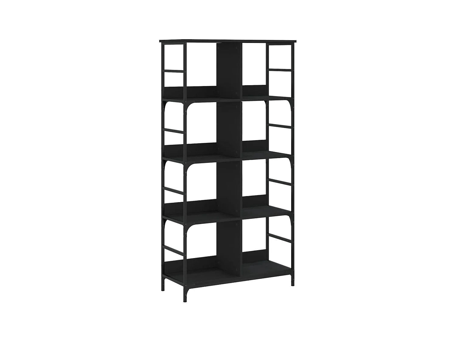 Keith  Bibliothèque noir 78,5x33x153 cm bois d'ingénierie