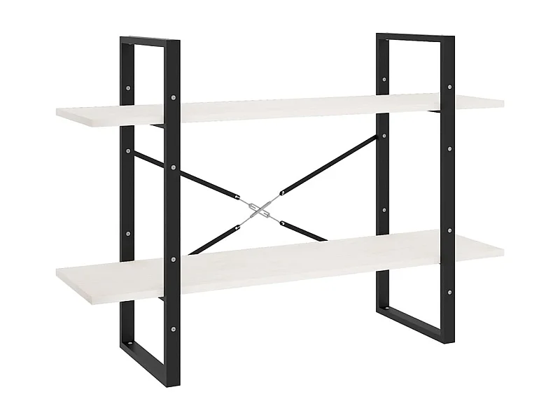 Gitana  Bibliothèque à 2 niveaux Blanc 100x30x70 cm Bois de pin massif