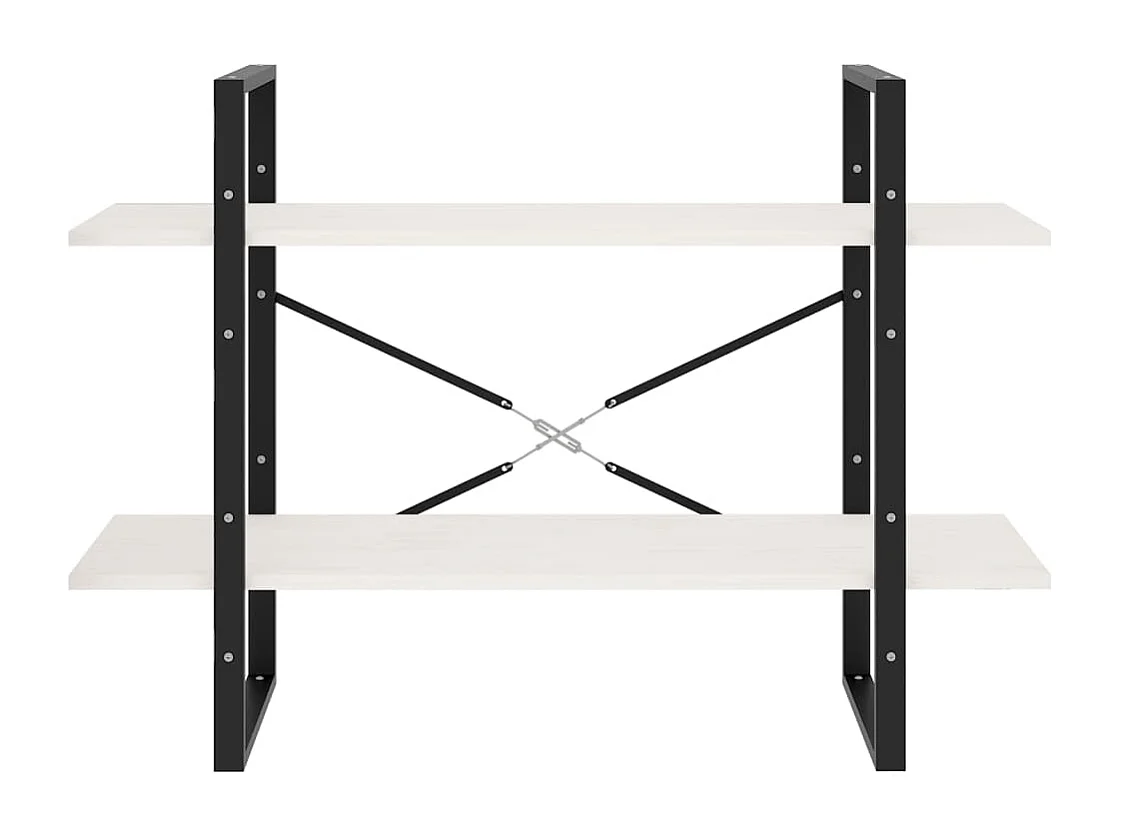 Gitana  Bibliothèque à 2 niveaux Blanc 100x30x70 cm Bois de pin massif
