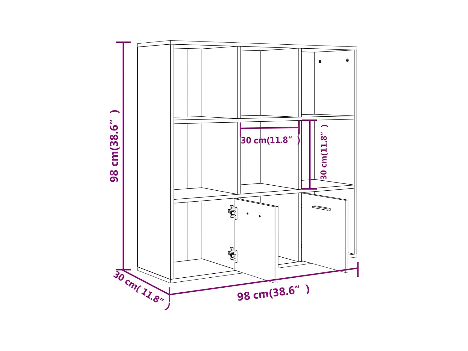 Clonakenny  Bibliothèque Chêne sonoma 98x30x98 cm Bois d’ingénierie