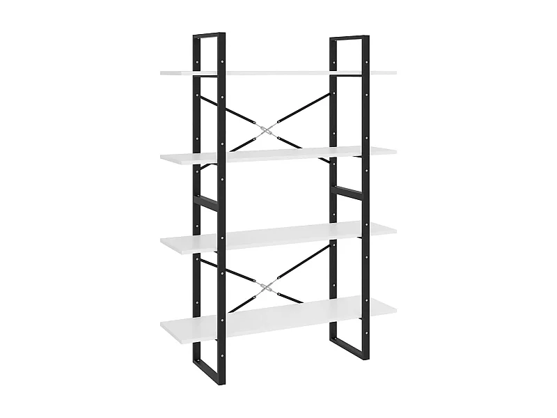Gitana  Bibliothèque à 4 niveaux blanc 100x30x140 cm bois d'ingénierie
