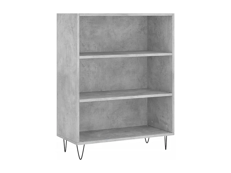 Den Bosch  Estantería madera de ingeniería gris hormigón 69,5x32,5x90 cm