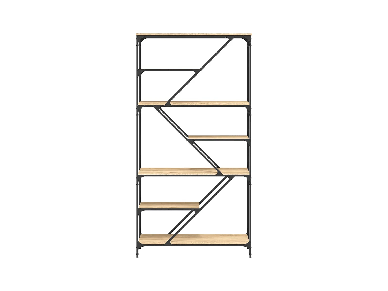 Torgir  Boekenrek 91x36x176 cm bewerkt hout en staal sonoma eikenkleur