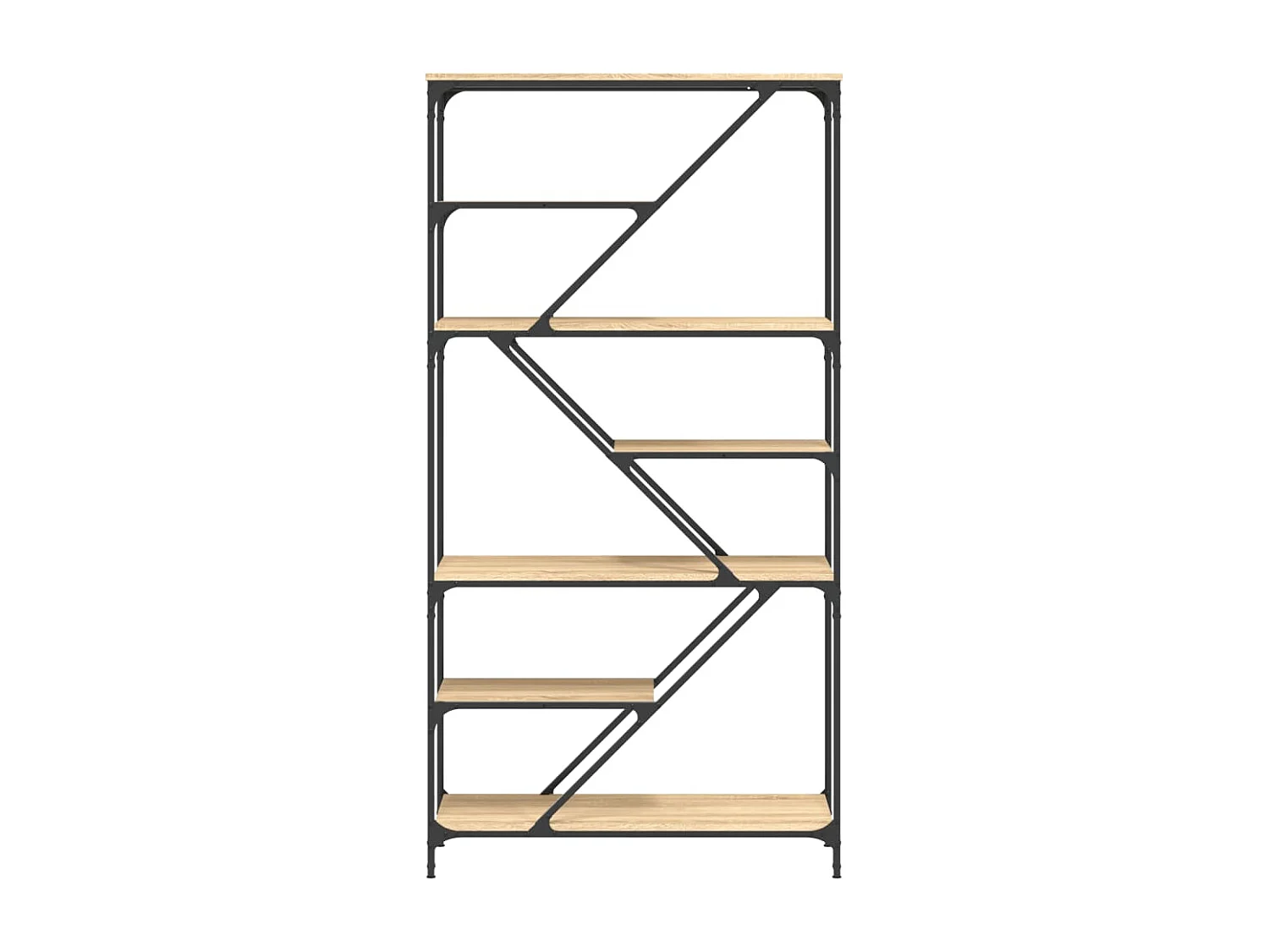 Torgir  Estantería madera de ingeniería acero roble Sonoma 91x36x176 cm