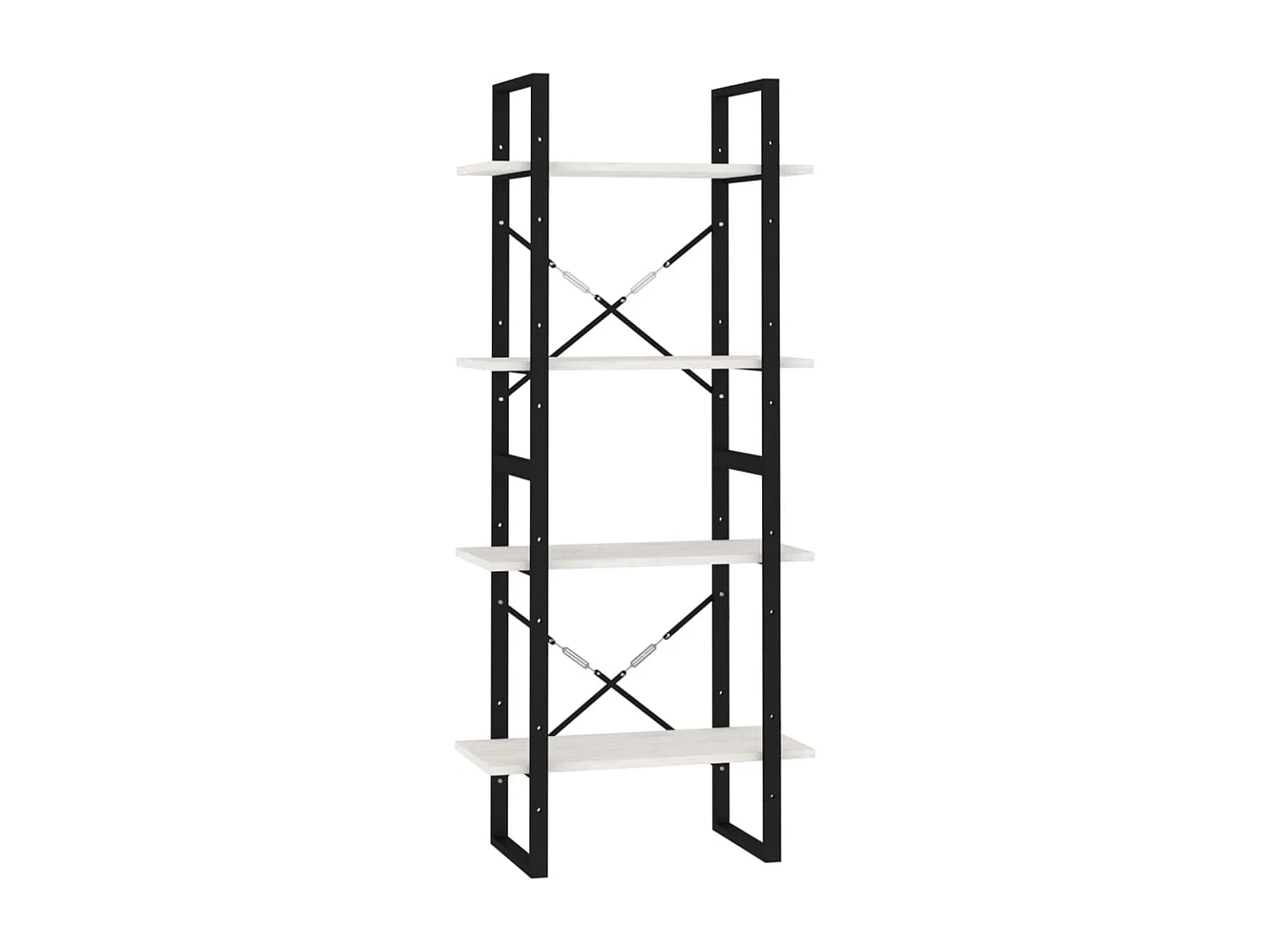 Roermond  Bibliothèque à 4 niveaux Blanc 60x30x140 cm Bois de pin massif