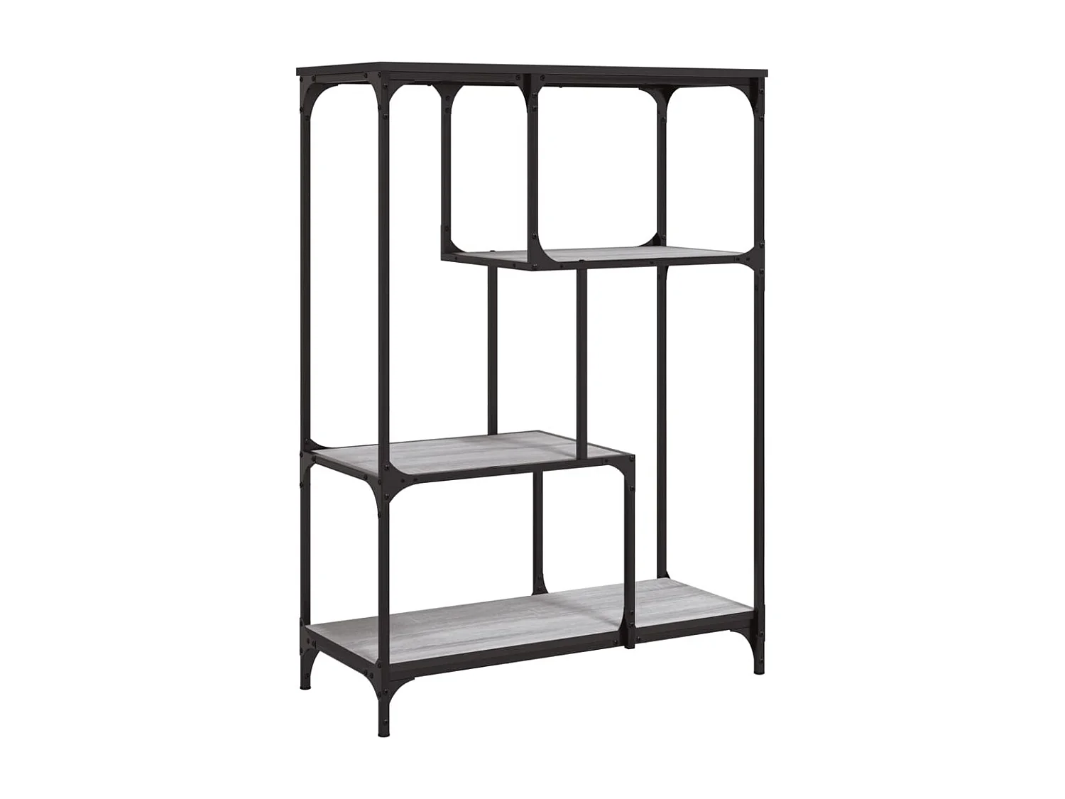 Cameron  Estantería madera de ingeniería y acero Sonoma gris 81x36x115cm