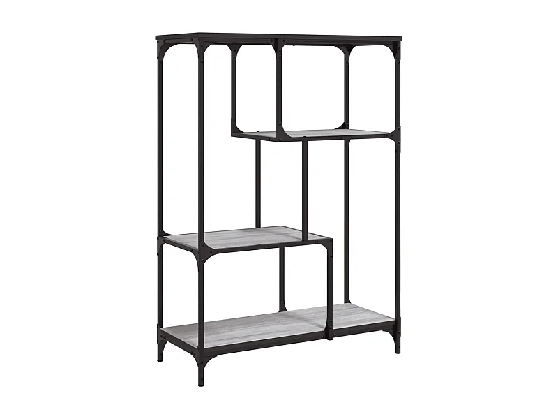 Cameron  Estantería madera de ingeniería y acero Sonoma gris 81x36x115cm