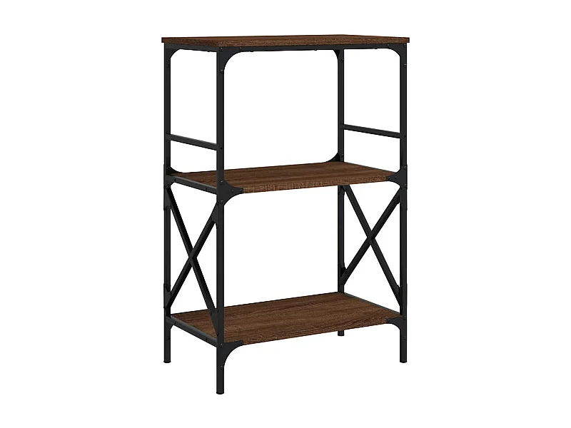 Uusikaupunki  Bibliothèque à 3 niveaux chêne marron 59x35x90,5 cm