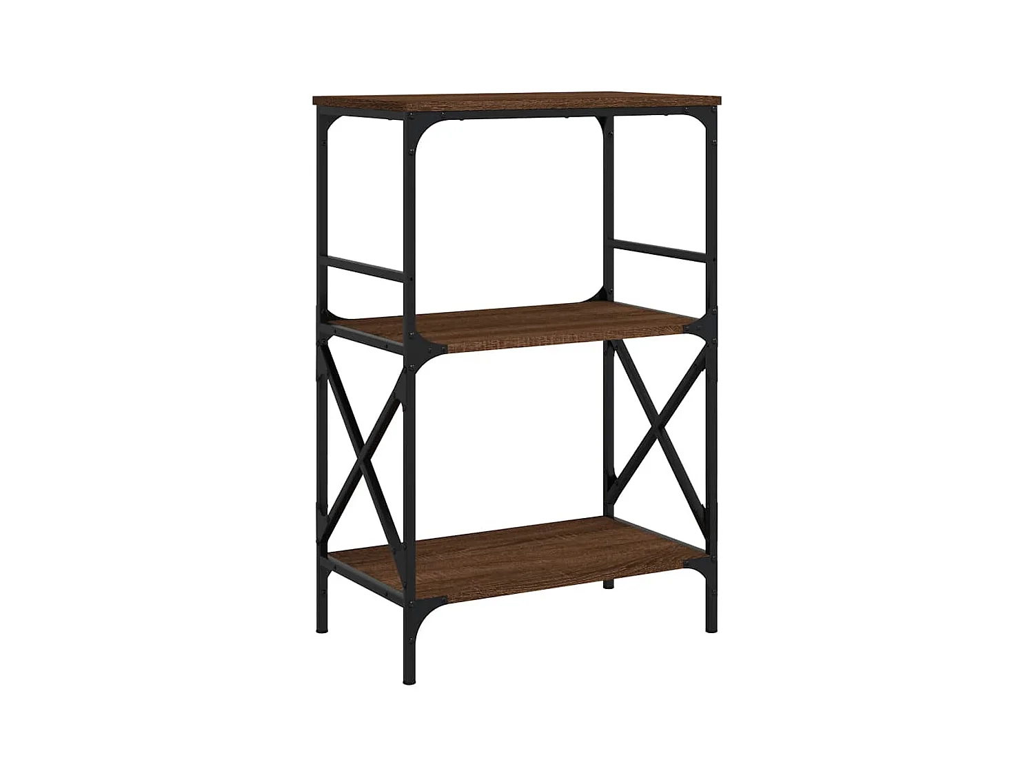 Uusikaupunki  Bibliothèque à 3 niveaux chêne marron 59x35x90,5 cm