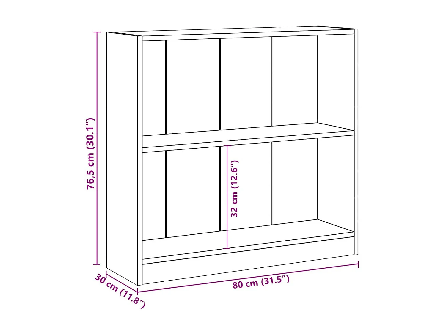 Freekje  Bibliothèque Gris béton 80x24x75 cm Bois d'ingénierie