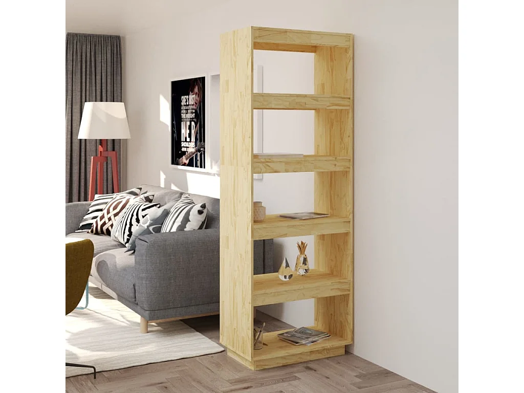Alisha  Bibliothèque/Séparateur de pièce 60x35x167 cm pin massif