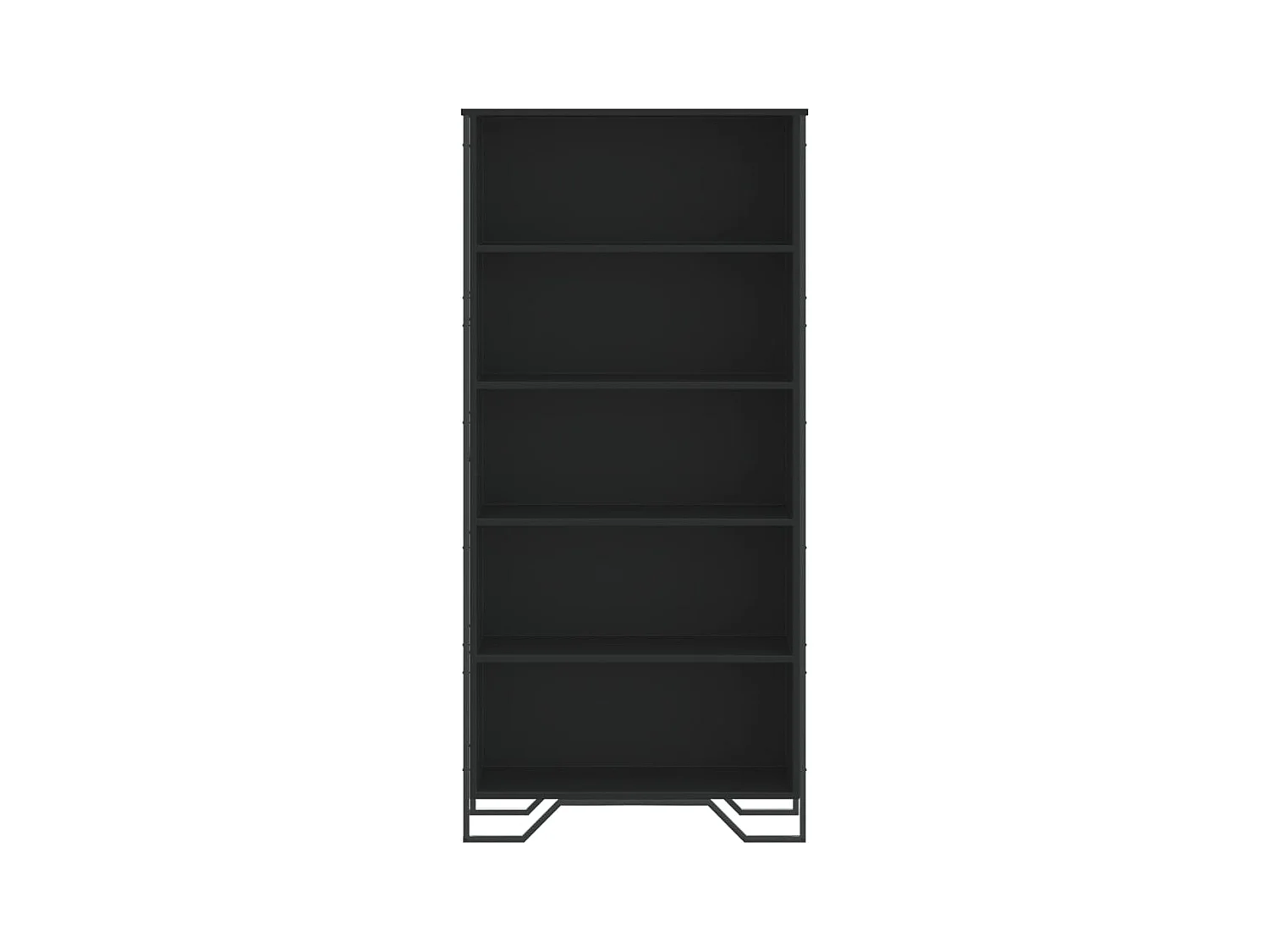 Olga  Bibliothèque noir 80x31x169 cm bois d’ingénierie