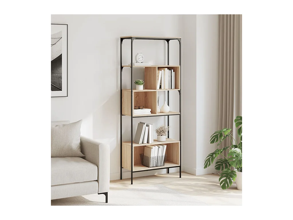 Jytte  Bibliothèque 5 niveaux chêne sonoma 76x33x188,5 cm