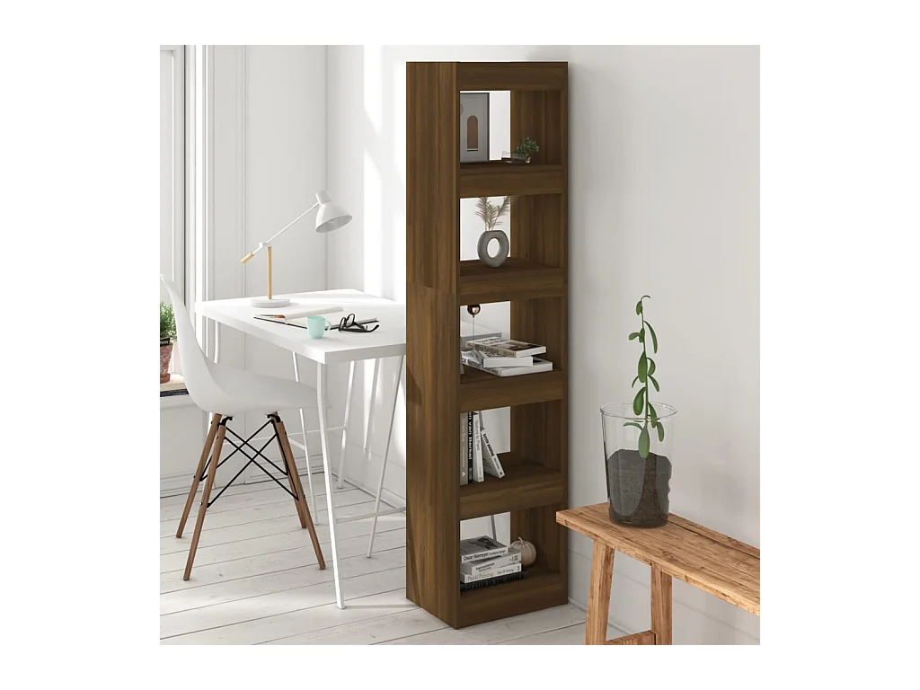 Erhun  Bibliothèque/Séparateur de pièce Chêne Marron 40x30x166 cm