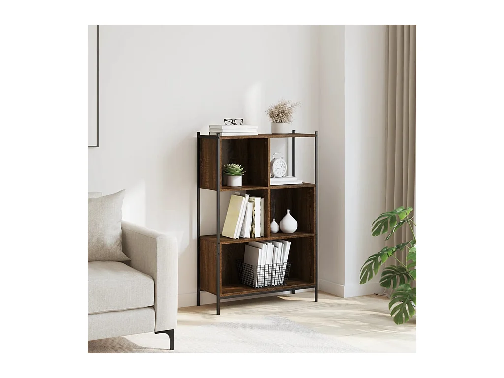 Taner  Bibliothèque chêne marron 72x28x109 cm bois d'ingénierie