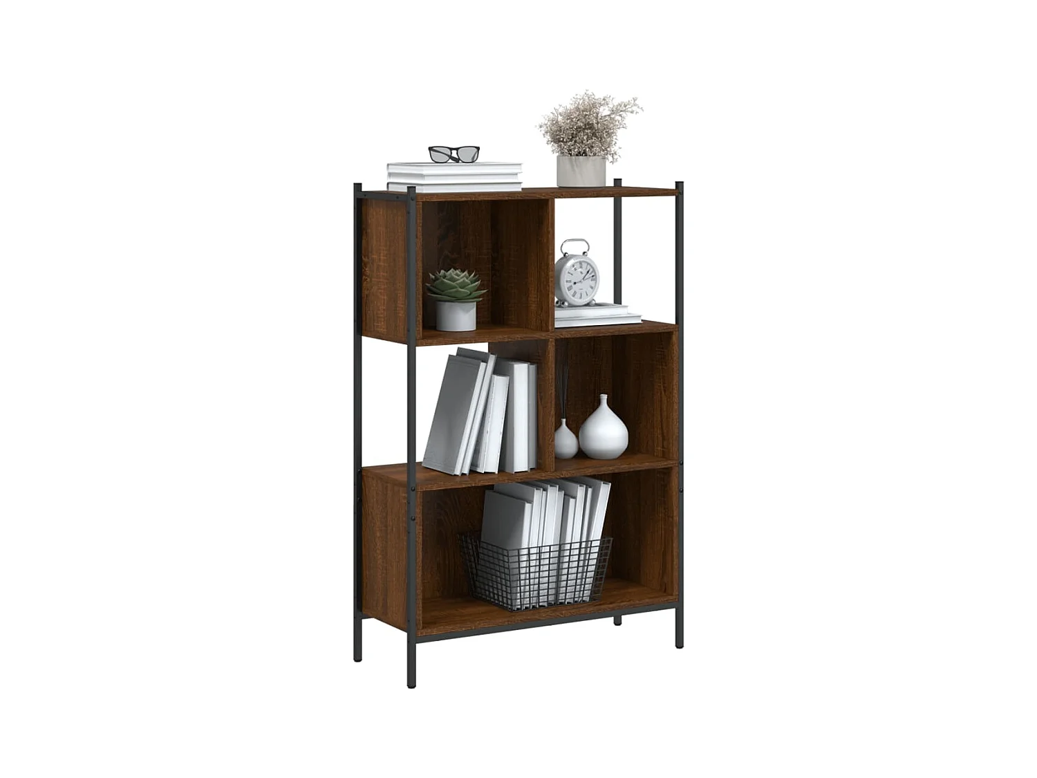 Taner  Bibliothèque chêne marron 72x28x109 cm bois d'ingénierie