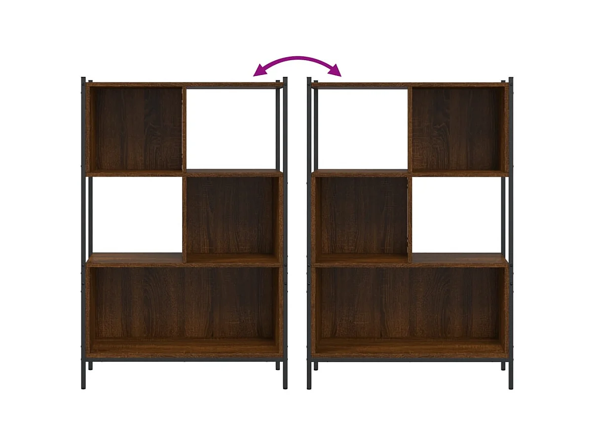 Taner  Bibliothèque chêne marron 72x28x109 cm bois d'ingénierie