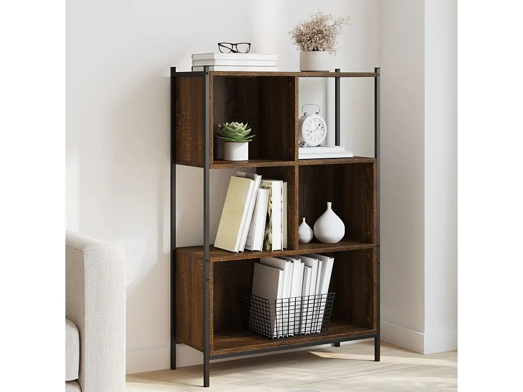 Taner  Bibliothèque chêne marron 72x28x109 cm bois d'ingénierie