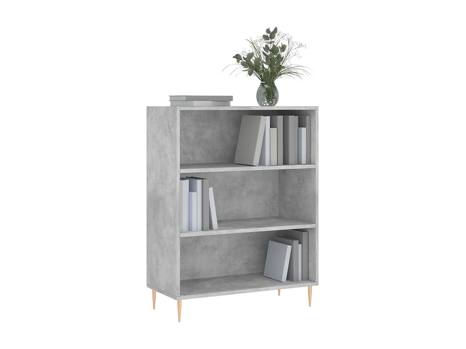 Yme  Bibliothèque gris béton 69,5x32,5x90 cm bois d'ingénierie