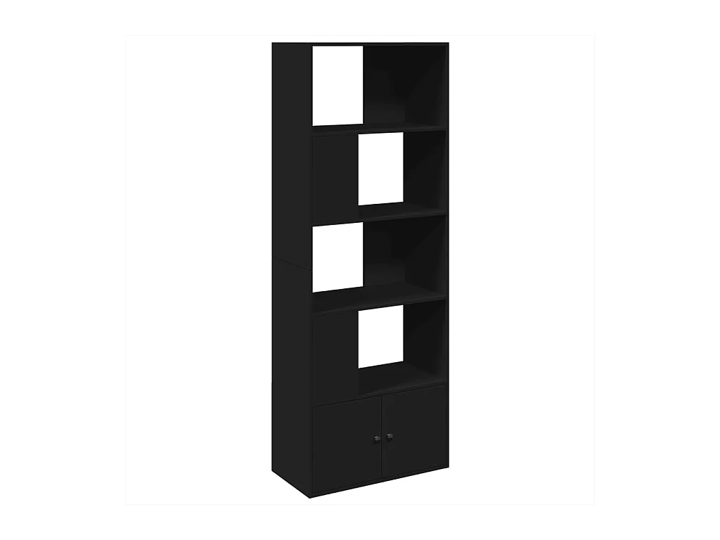 Allentown  Bibliothèque noir 70x36x189 cm bois d'ingénierie