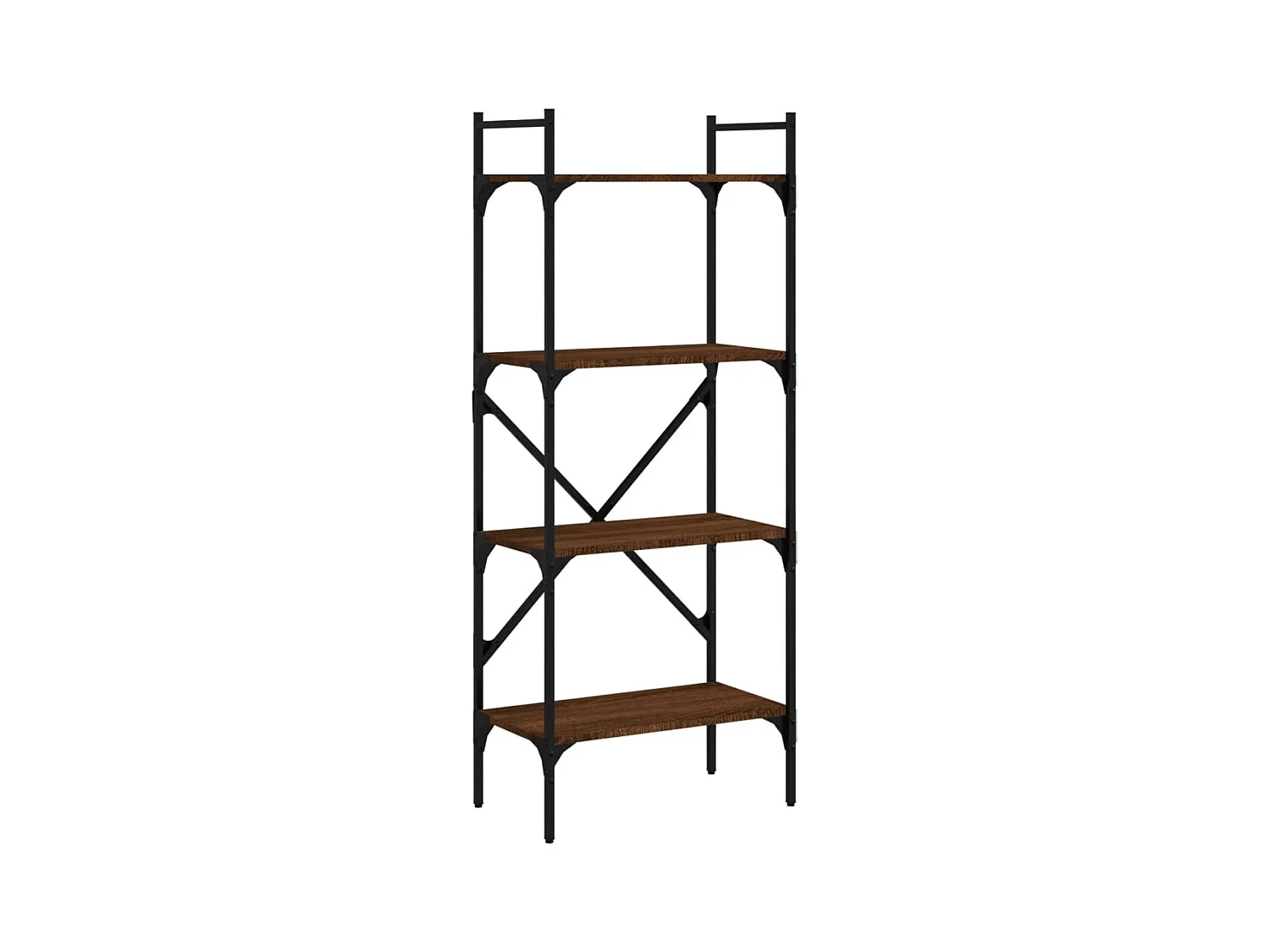 Fredrikstad  Librería de 4 estantes madera marrón roble 56x31,5x138,5 cm