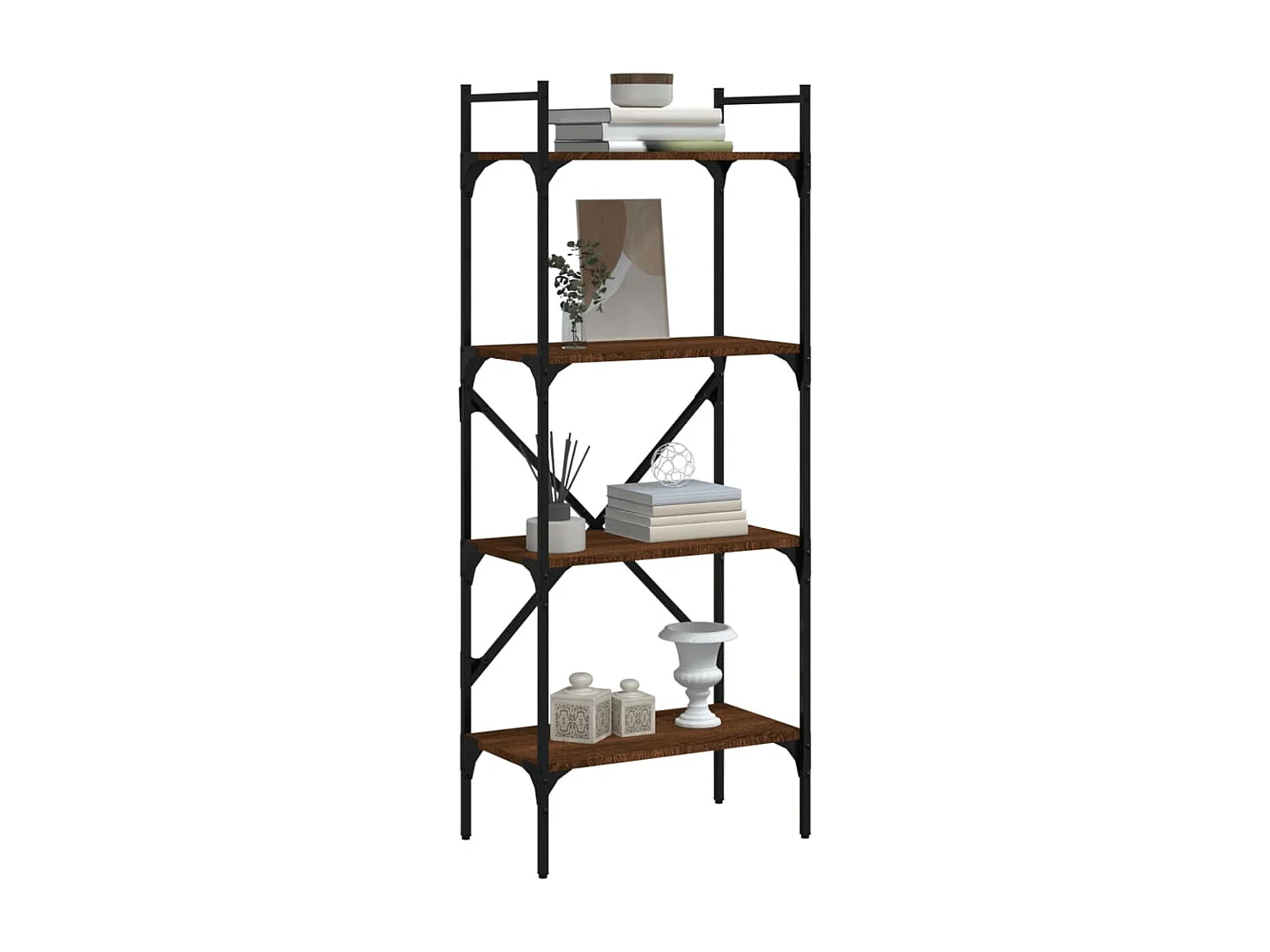 Fredrikstad  Bibliothèque à 4 niveaux chêne marron 56x31,5x138,5 cm