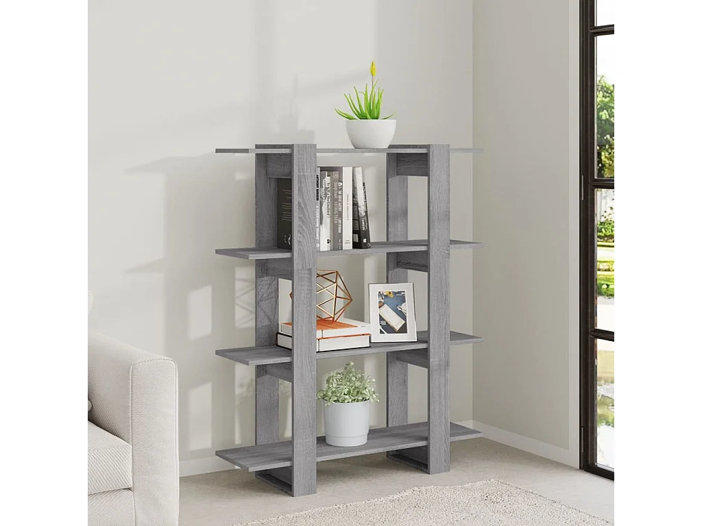 Celin  Bibliothèque/Séparateur de pièce Sonoma gris 100x30x123,5 cm