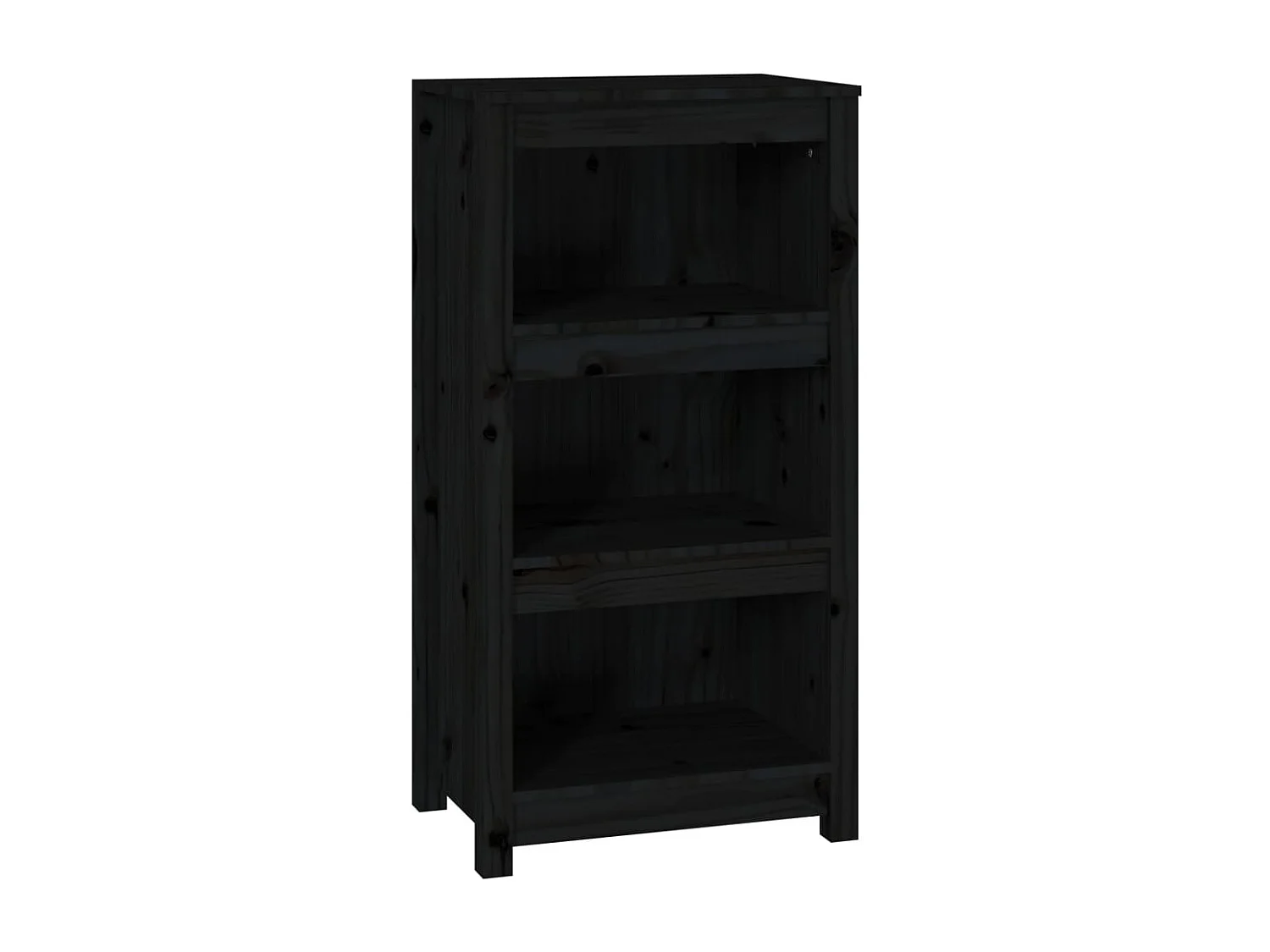 Laurens  Estantería madera maciza de pino negra 50x35x97 cm