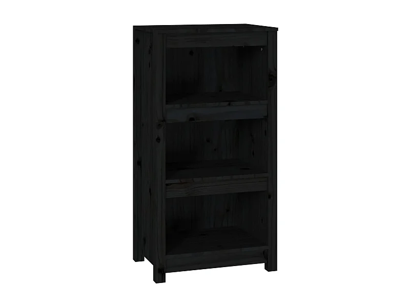 Laurens  Bibliothèque Noir 50x35x97 cm Bois de pin massif