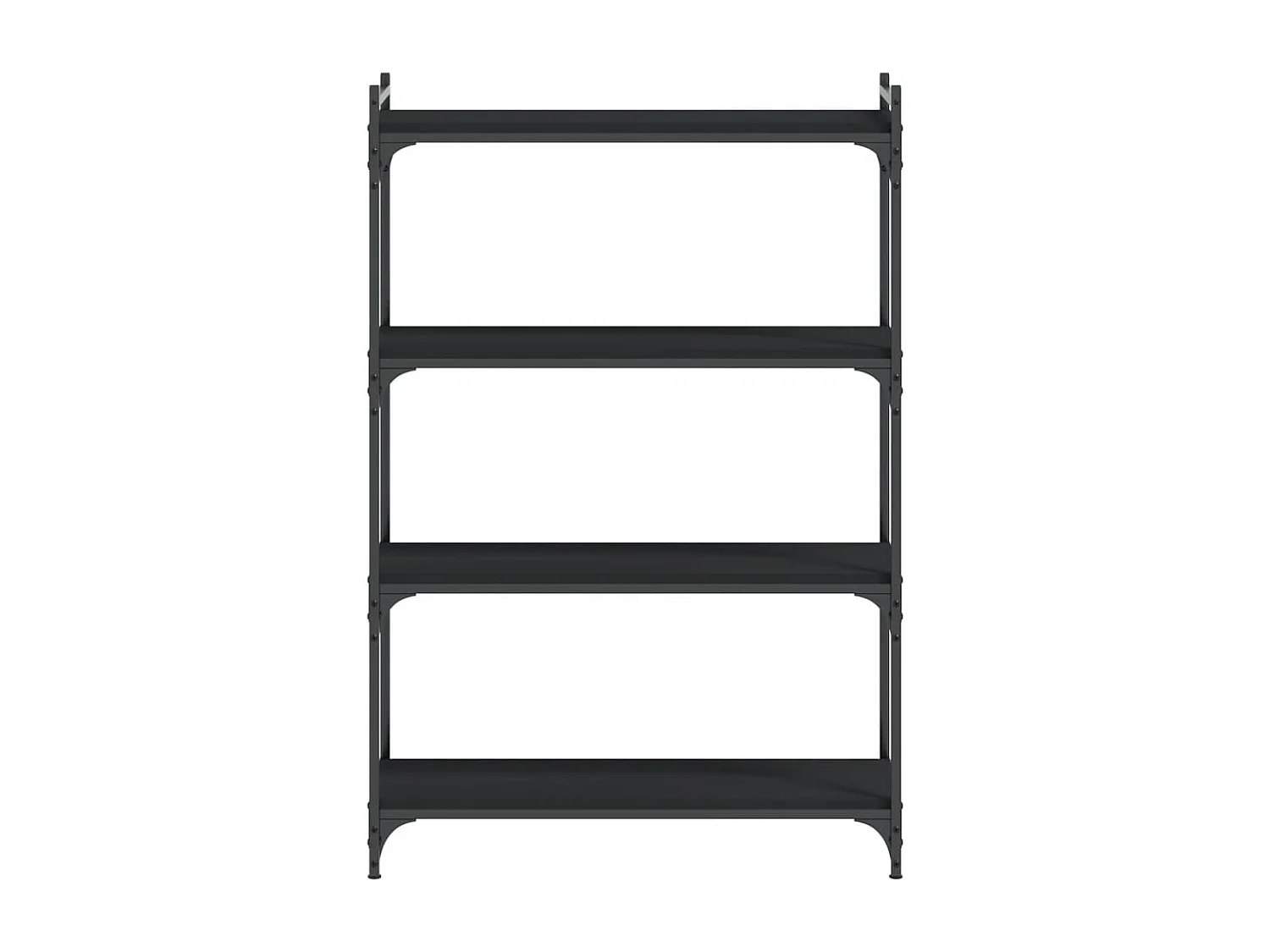 Lars  Bibliothèque à 4 niveaux noir 80x30x120 cm bois d'ingénierie