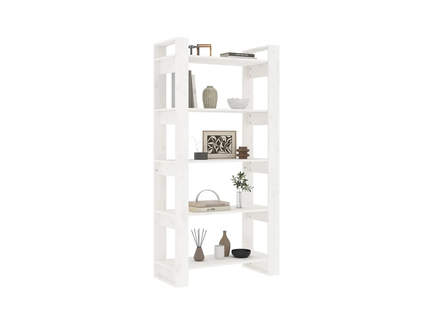 Marie-Pauline  Bibliothèque/Séparateur de pièce Blanc 80x35x160 cm Bois massif
