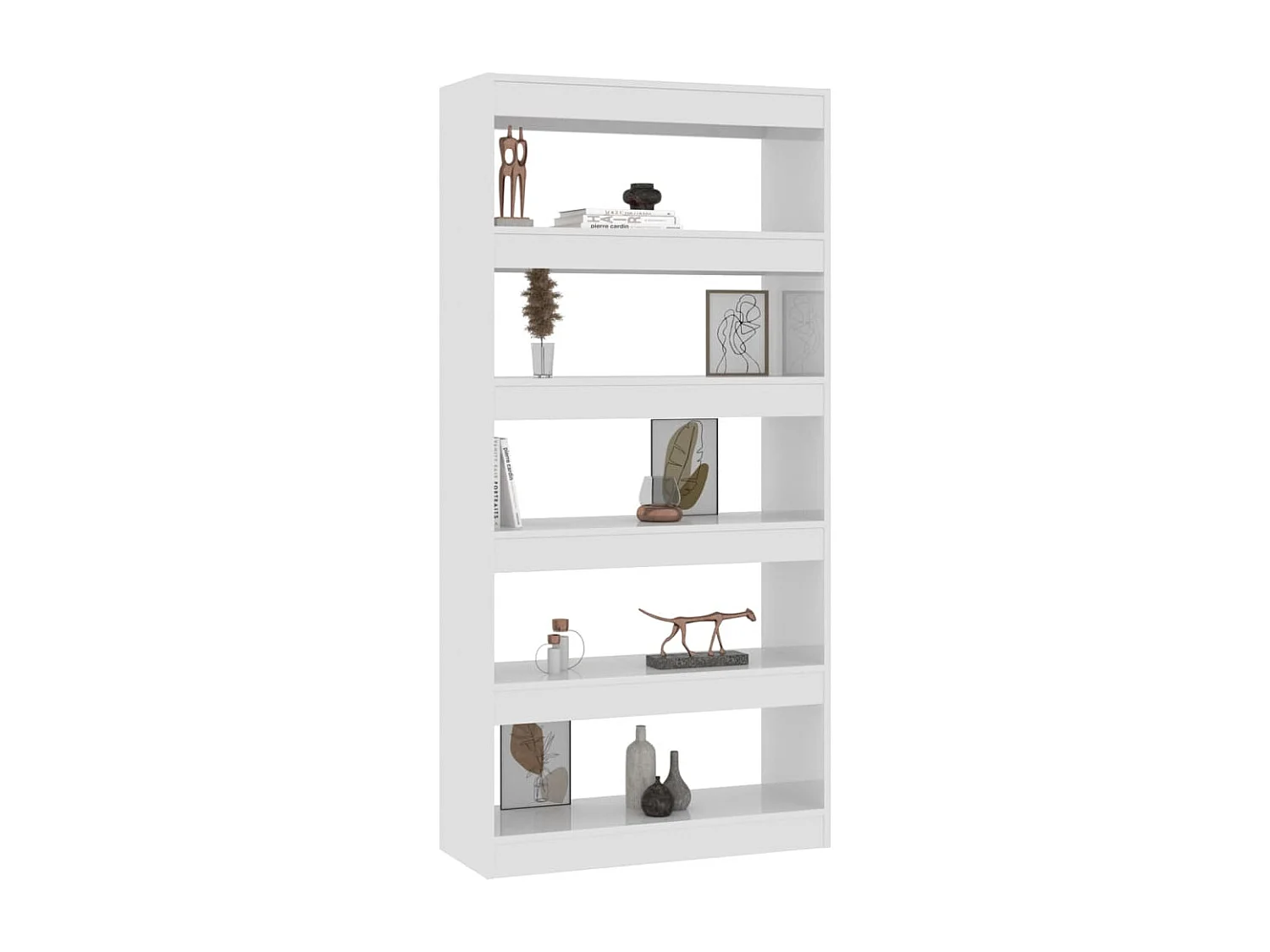 Jasper  Boekenkast/kamerscherm 80x30x166 cm bewerkt hout hoogglans wit