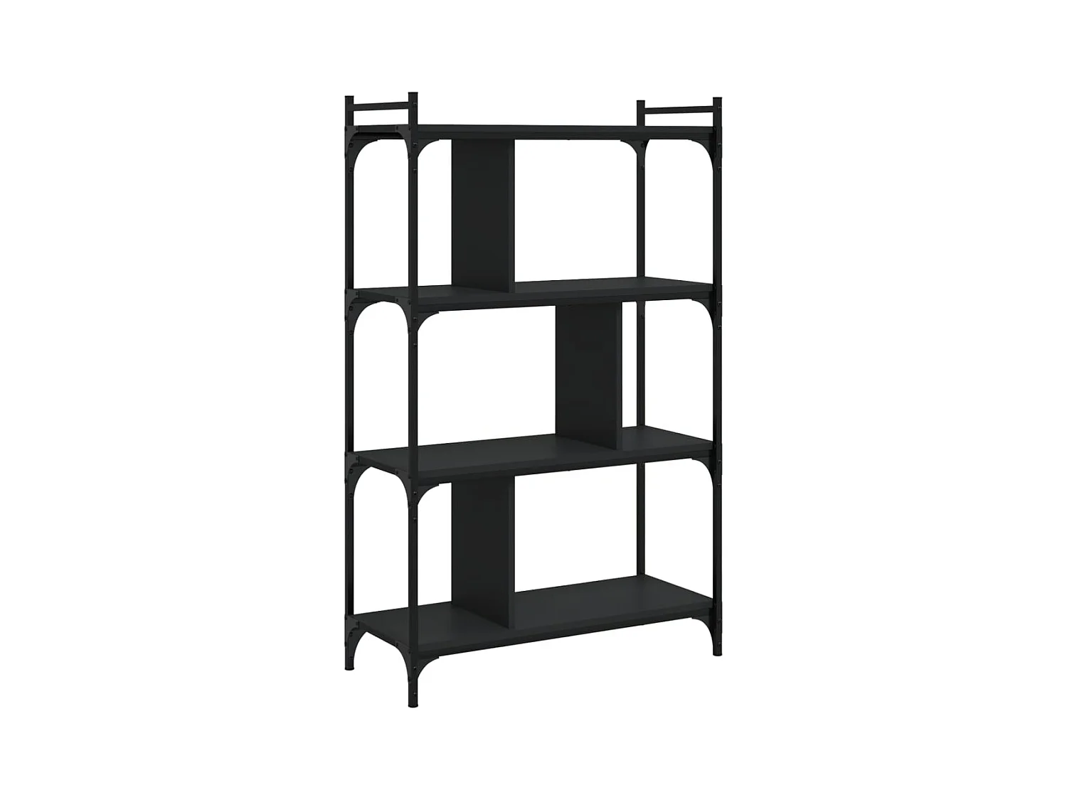 Merse  Bibliothèque à 4 niveaux noir 76x32x123 cm bois d'ingénierie