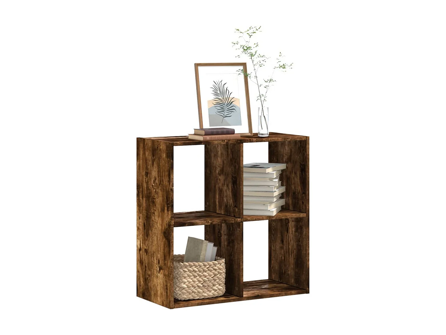 Digna  Bibliothèque chêne fumé 68,5x32x68,5 cm bois d'ingénierie