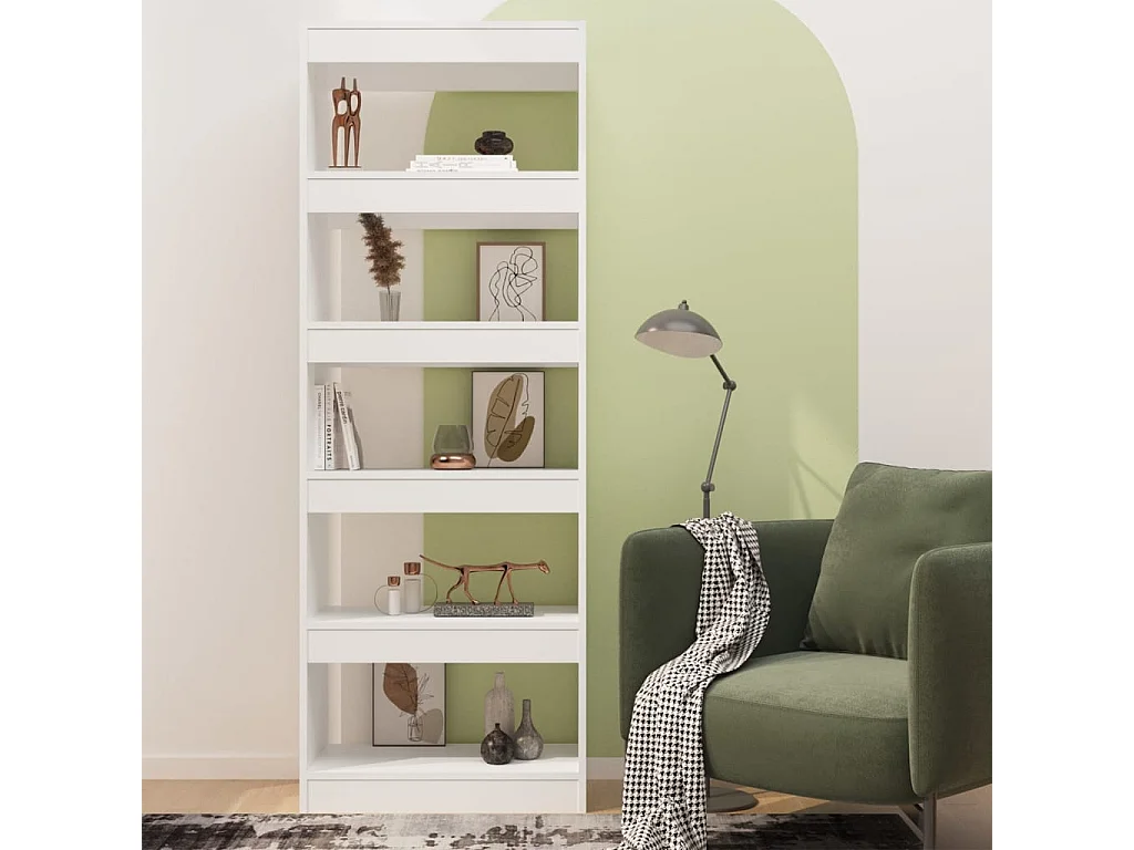 Ikram  Bibliothèque/séparateur de pièce blanc bois d'ingénierie