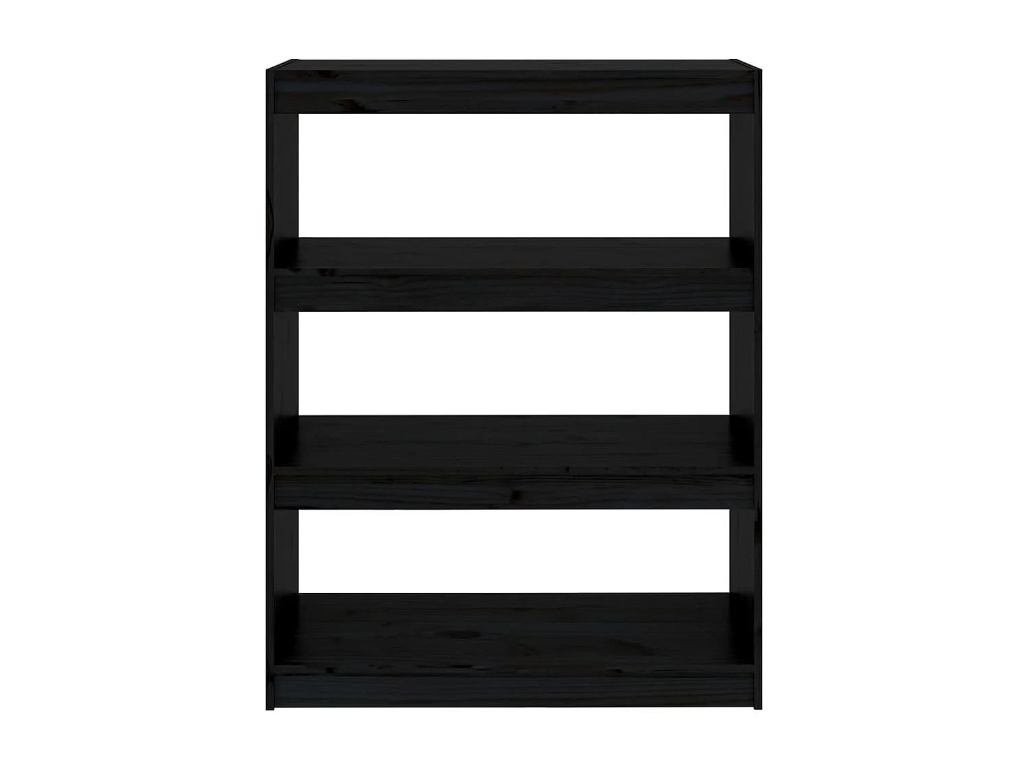 Aruna  Bibliothèque/Séparateur de pièce Noir 80x30x103,5 cm Pin massif