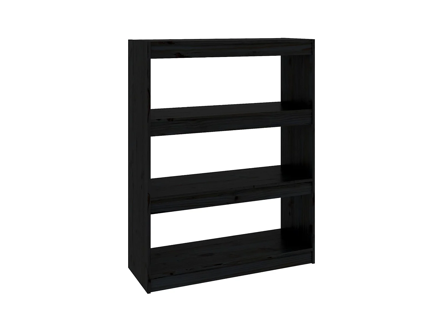Aruna  Boekenkast/kamerscherm 80x30x103,5 cm massief grenenhout zwart