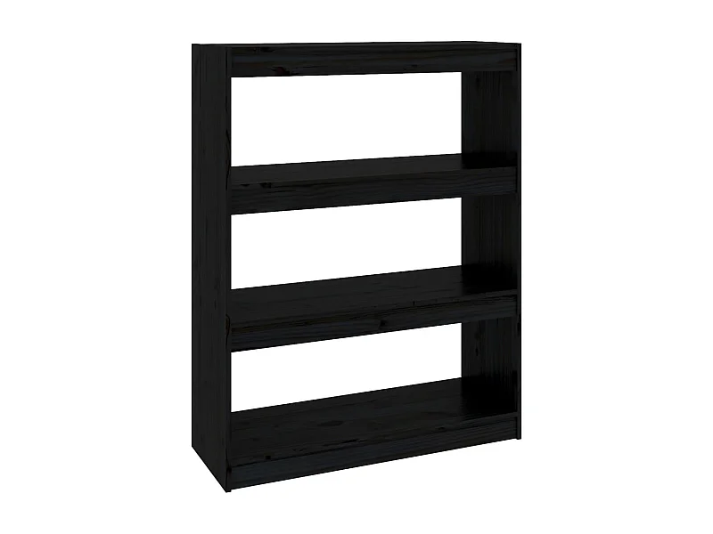 Aruna  Boekenkast/kamerscherm 80x30x103,5 cm massief grenenhout zwart