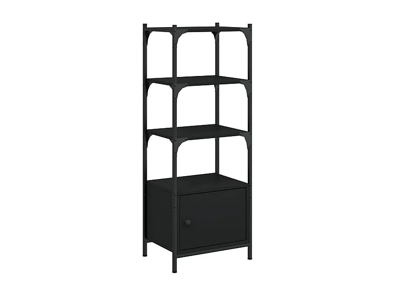 Callie Anne  Bibliothèque à 3 niveaux noir 41x30x109,5 cm bois d'ingénierie